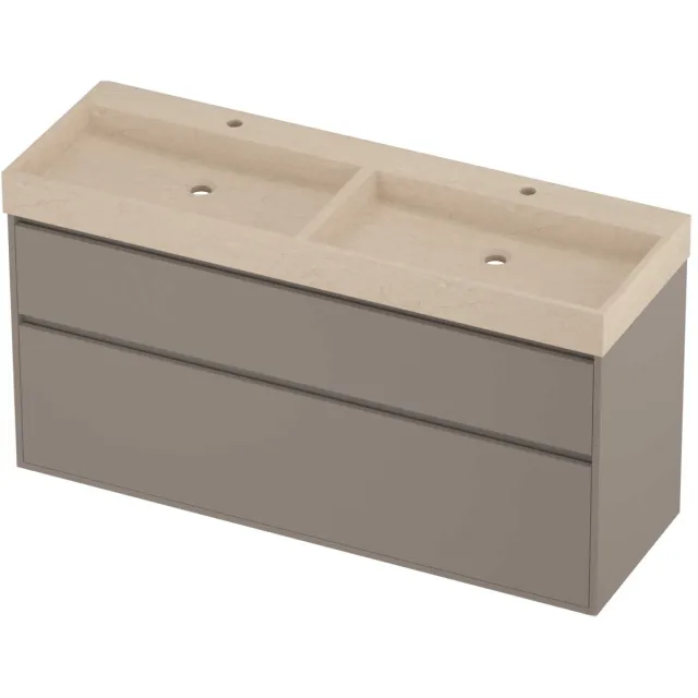 Proline Evoli Badmeubelset Hardsteen Loft 2 Gaten 140x46x75 cm Sand Stone Clay Beige