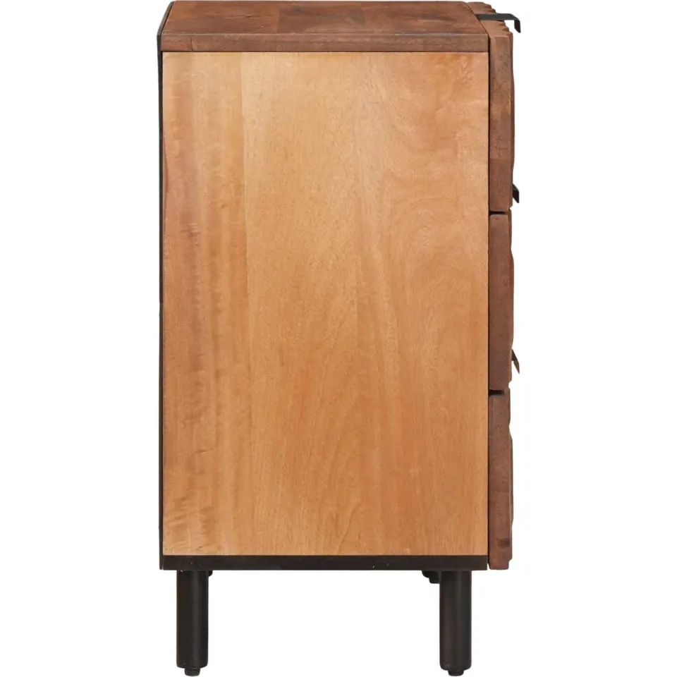 vidaXL Nachtkastje met lade Bruin 50 x 33 x 62 cm Massief Mango Hout, foto 4