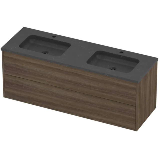 Proline Rollo Badmeubelset Hardsteen Elegant 2 Laden 140x46x54 cm Blue Stone Vital Oak Eiken