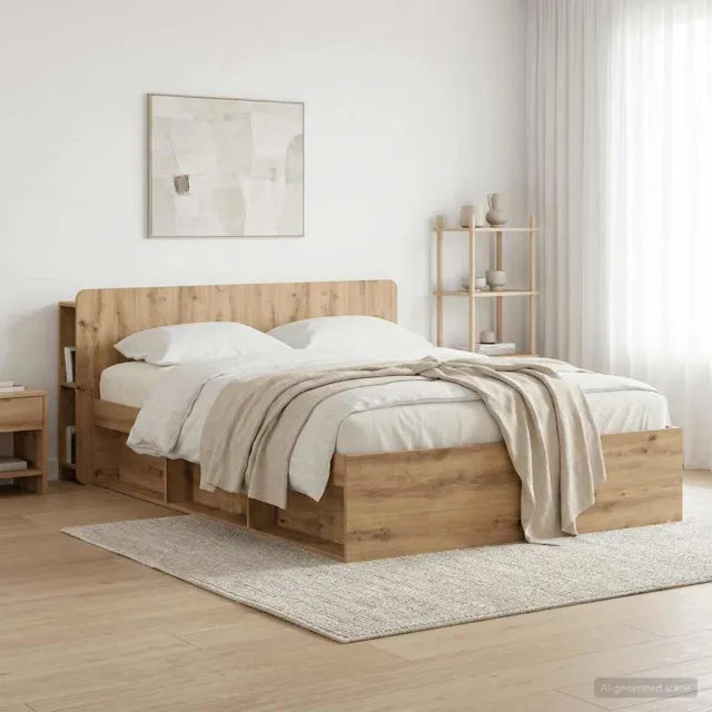 vidaXL Hoofdeinde kas Artisanaal eiken 160 cm Bewerkt hout Bruin