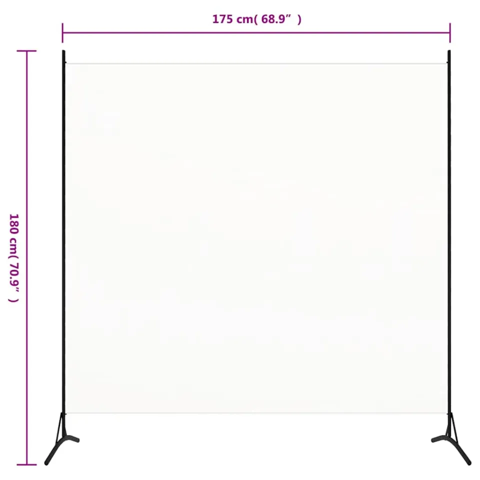vidaXL Kamerscherm met 1 paneel 175x180 cm stof wit, foto 3