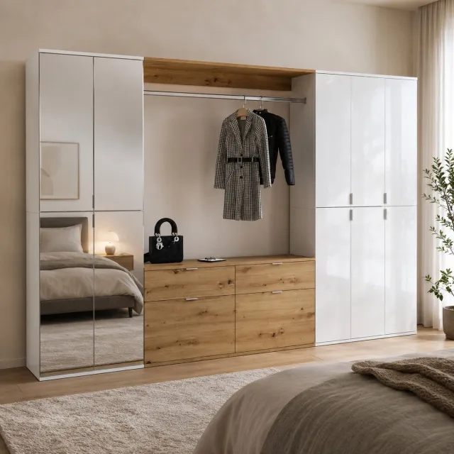xonox Kledingkast Projekt X Emob - Wit & Artisan Oak - 273x193x34 Cm