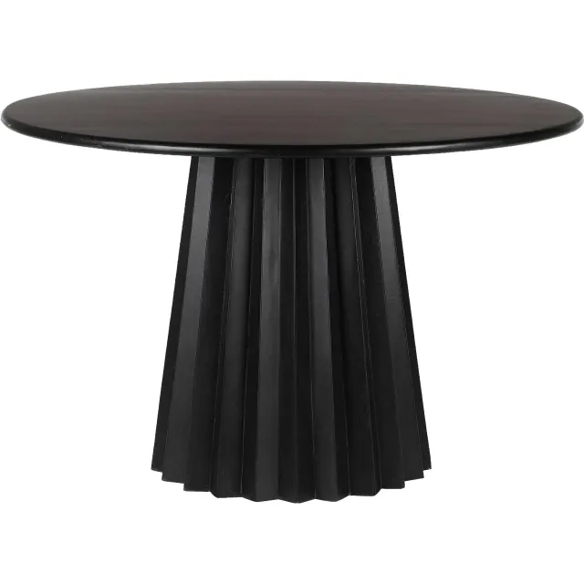 Goossens Eettafel Felicia - 120 x 76 x 120 - mango - zwart - rond - 4 personen mango zwart soft touch lak