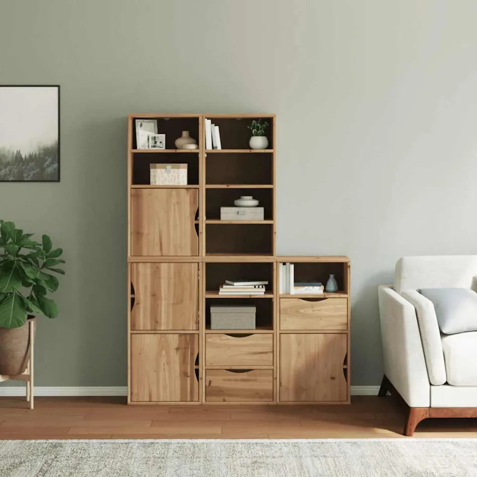 vidaXL Bijzetkasten 5 st "ODDA" 40x24x79 cm massief grenenhout bruin, foto 2