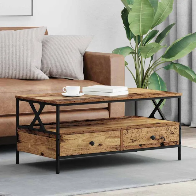 vidaXL Salontafel Oud hout 100 x 51 x 45 cm Bewerkt hout bruin, foto 2