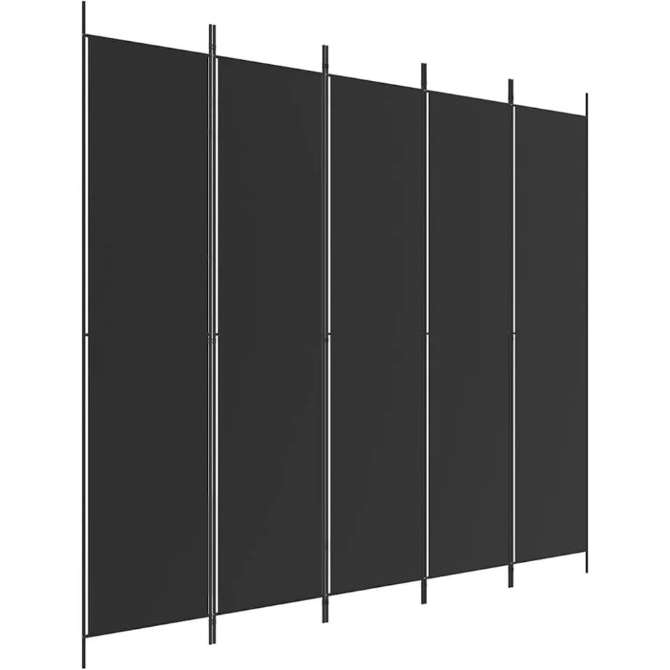 vidaXL Kamerscherm met 5 panelen 250x220 cm stof zwart, foto 4