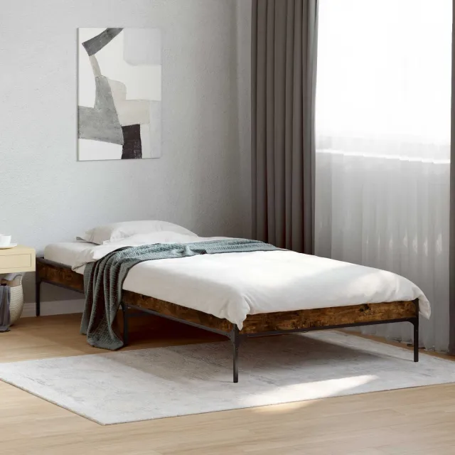 vidaXL Bedframe Grijs Sonoma 80 x 200 cm Bewerkt hout