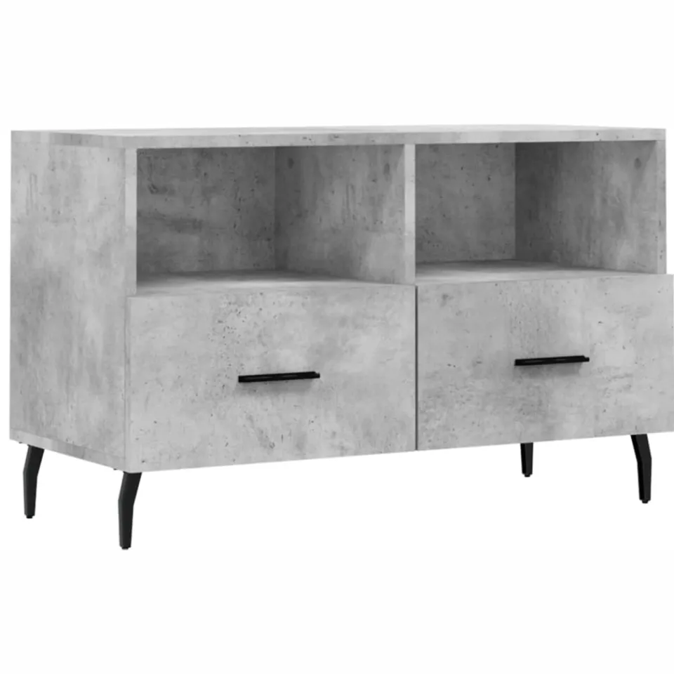 vidaXL Tv-meubel 80x36x50 cm bewerkt hout betongrijs grijs, foto 3