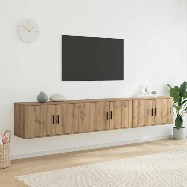 vidaXL Wandtv-kast Set 3 st 80 x 34,5 x 40 cm Artisan Eiken Bruin