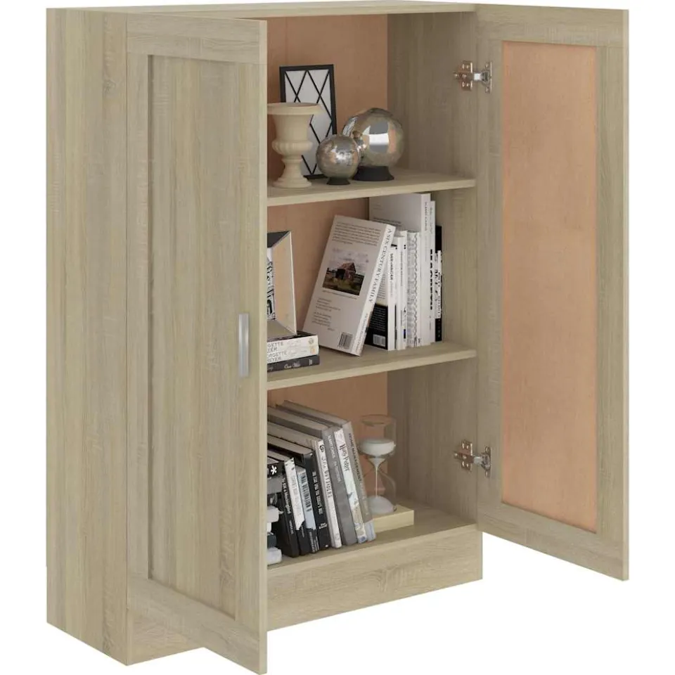 vidaXL Boekenkast 82,5x30,5x115 cm bewerlt hout sonoma eikenkleurig Bruin
