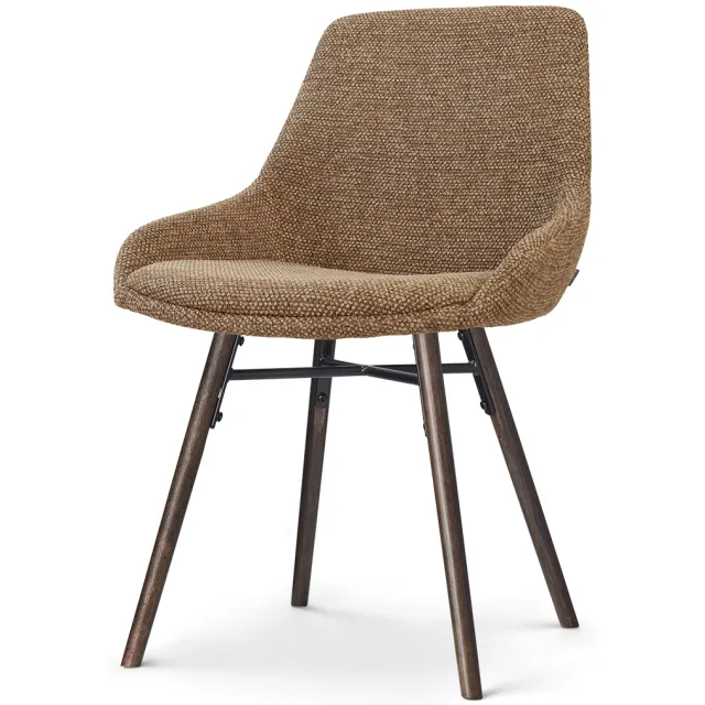 Nolon Nena-Isa eetkamerstoel bruin blend - walnoot houten onderstel, foto 2