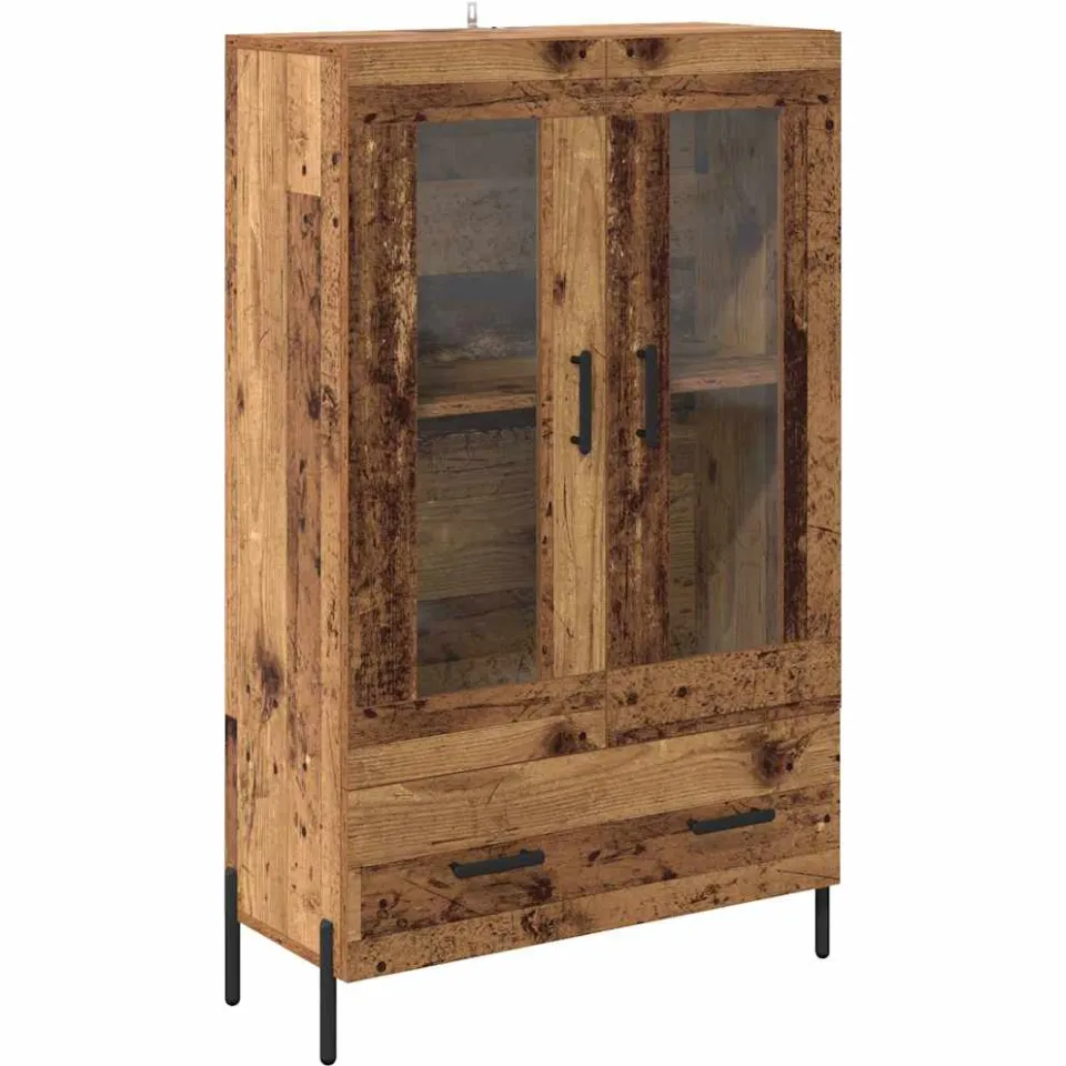 vidaXL Highboard CORONA Oud Hout 69,5 x 31 x 115 cm Bewerkt hout bruin, foto 3