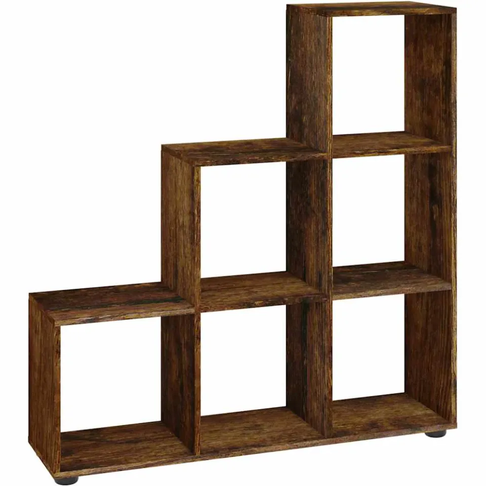 vidaXL Boekenkast trapvormig 107 cm bewerkt hout gerookt eikenkleurig, foto 3