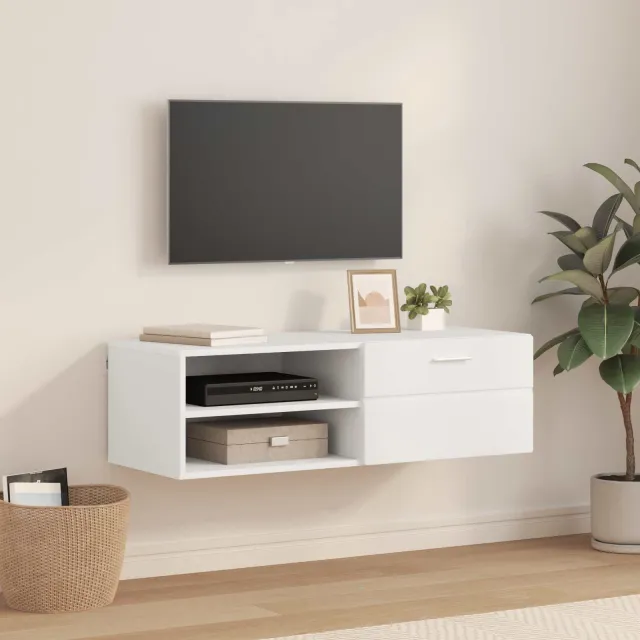 vidaXL Tv-meubel FLORIN 100,5 x 39 x 30 cm Wit Bewerkt hout