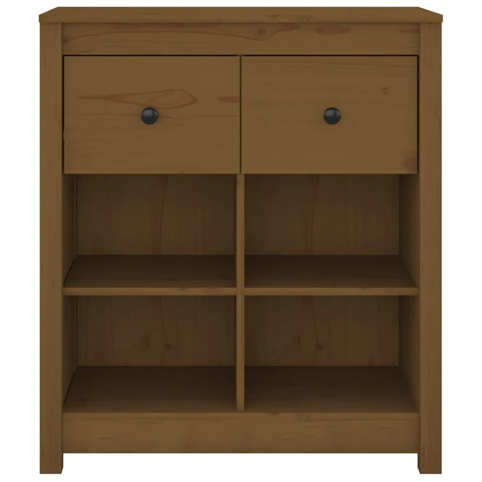 vidaXL Dressoir 70x35x80 cm massief grenenhout honingbruin bruin, foto 3