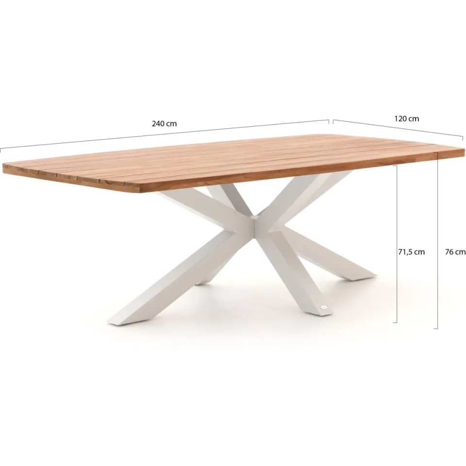 Manifesto Furniture Manifesto Ortello/Induno deens ovaal 180cm dining tuinset 5-delig wit, foto 3