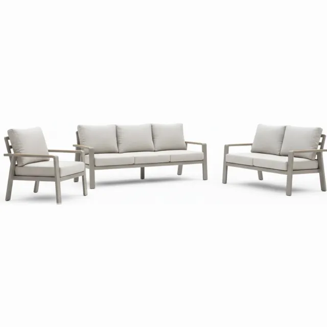 Belito Birmingham Loungeset Nr.4 - Taupe Aluminium - 6 personen Antraciet
