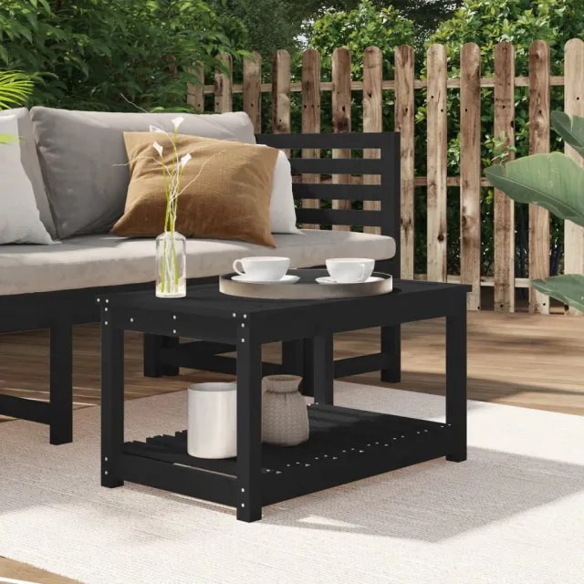 vidaXL Tuintafel 82,5x50,5x45 cm massief grenenhout zwart, foto 2