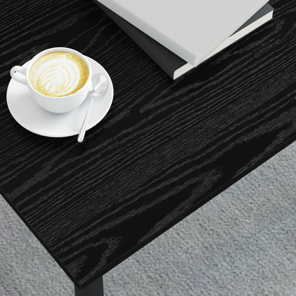 vidaXL Salontafel Zwart Eiken 70 x 50 x 36 cm Bewerkt hout, foto 3