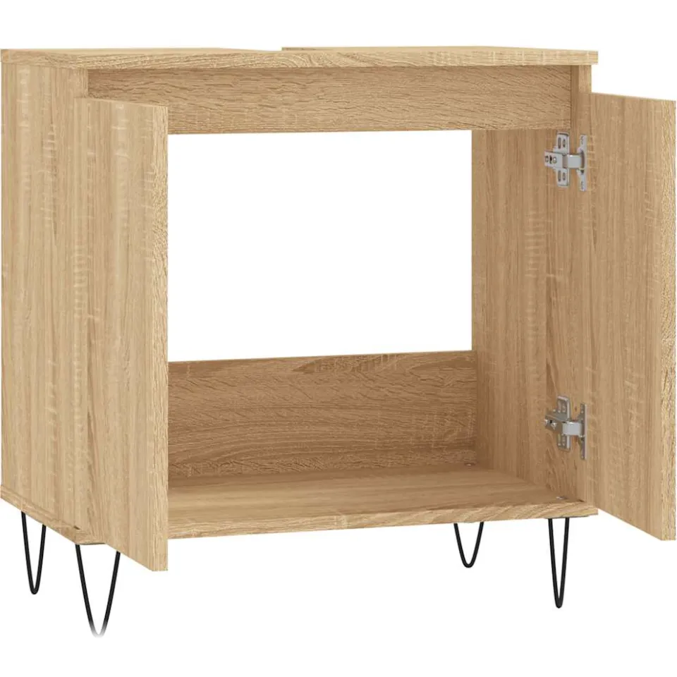 vidaXL Badkamerkast 58x33x60 cm bewerkt hout sonoma eikenkleurig, foto 4