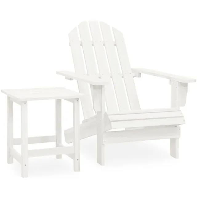 vidaXL Tuinstoel Adirondack met tafel massief vurenhout wit