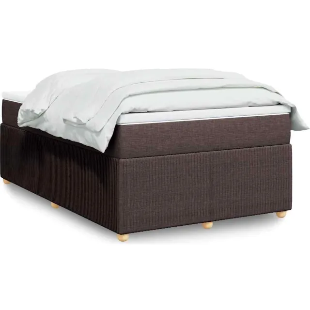 vidaXL Boxspring met matras stof donkerbruin 120x190 cm bruin