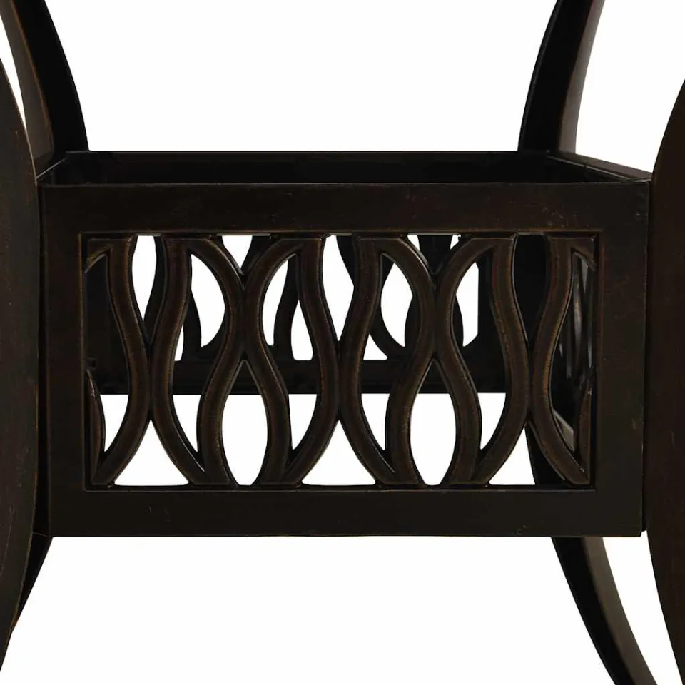 vidaXL Tuintafel 90x90x73 cm gietaluminium bronskleurig bruin, foto 3