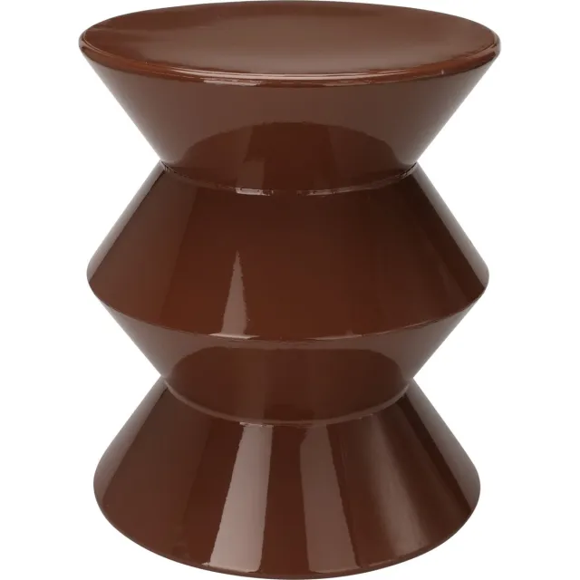 In & Out Deco Bijzettafel - Metaal - Organisch - Bruin - Hoog 36 cm - Rond 31 cm