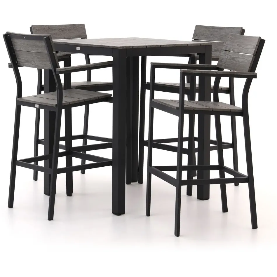 Bellagio tuinmeubelen Bellagio Fidenza 80cm barset 5-delig zwart, foto 5