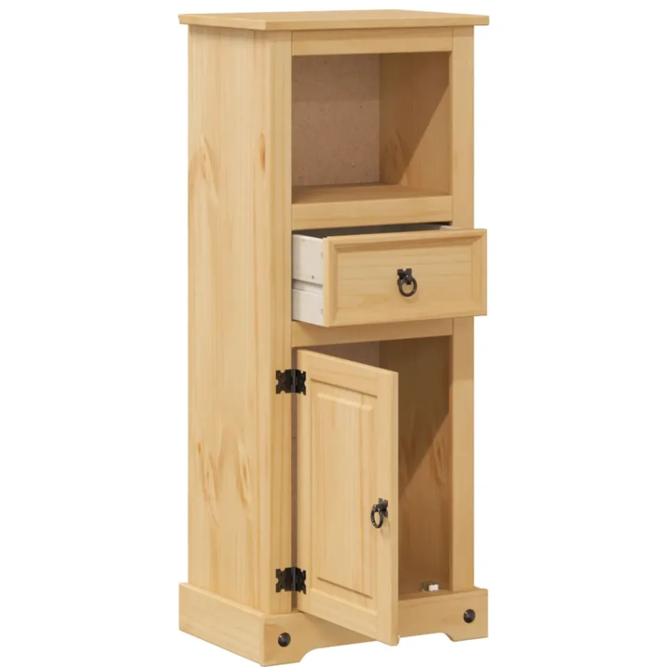 vidaXL Badkamerkast Corona 45x33x110 cm massief grenenhout Bruin