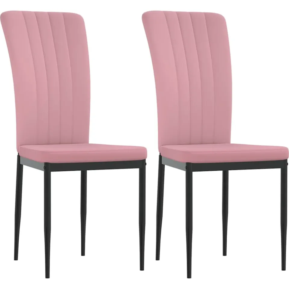 vidaXL Eetkamerstoelen 2 st fluweel roze
