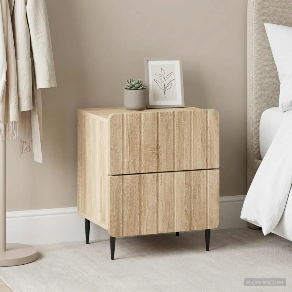 vidaXL Nachtkastje 2 st Sonoma Eiken 43 x 34,5 x 49,5 cm Bewerkt hout, foto 4