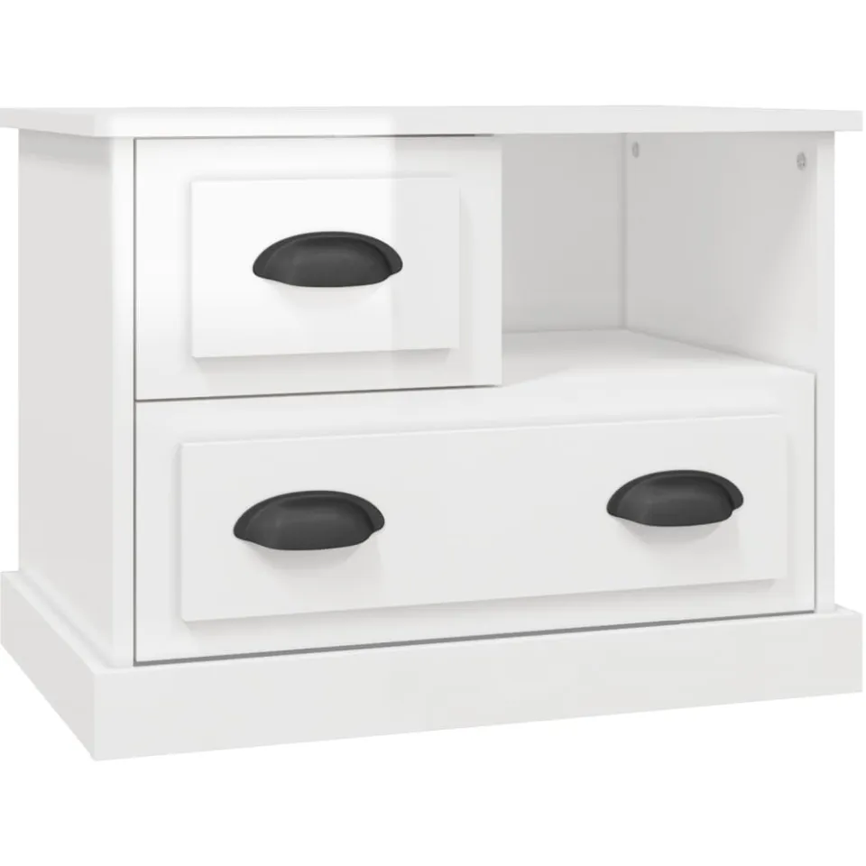 vidaXL Nachtkastje 60x39x45 cm hoogglans wit