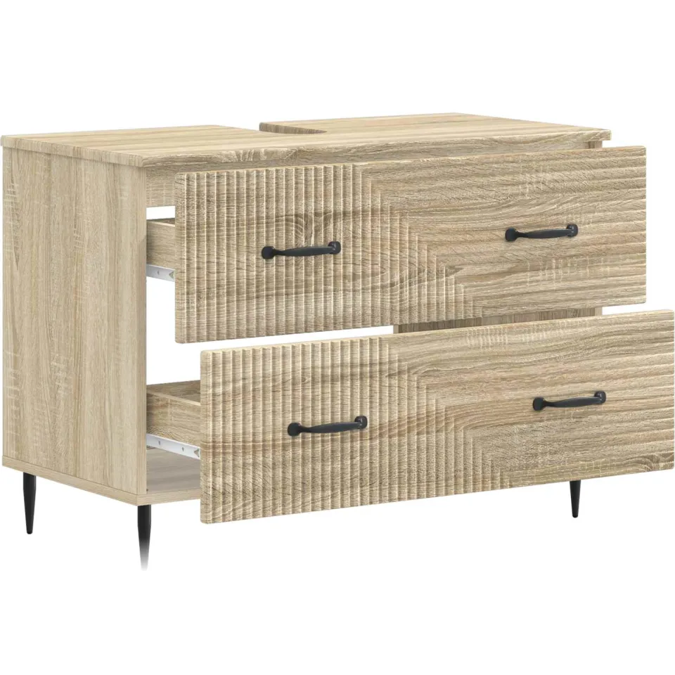 vidaXL Badkamer wastafelkast HAARLEM Sonoma Eiken 82 x 41 x 58,5 cm Bruin