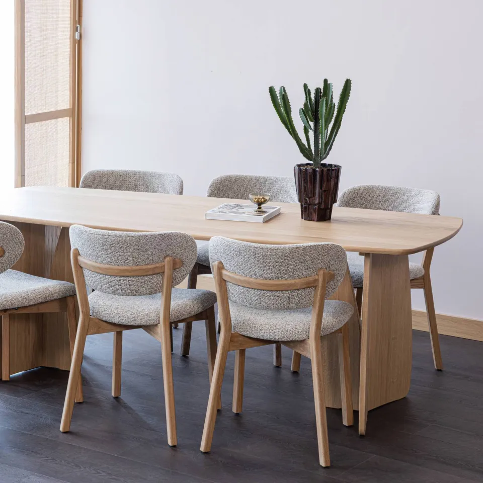 WOOOD Veere Eettafel - Massief Eikenhout - Naturel - 220 x 100, foto 2