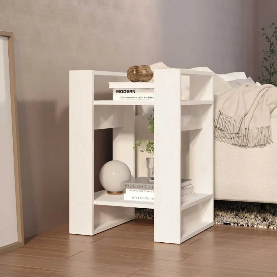 vidaXL Boekenkast/kamerscherm 41x35x57 cm massief grenenhout wit, foto 3