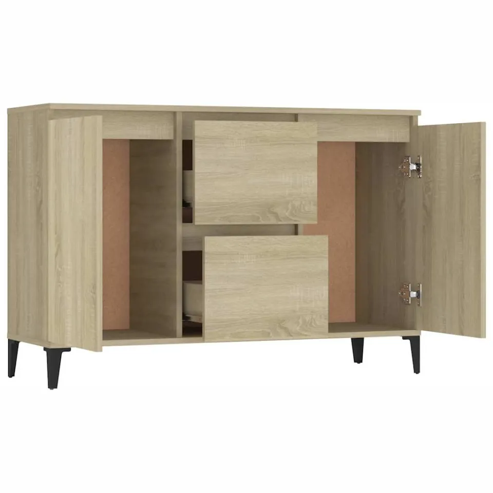 vidaXL Dressoir 102x35x70 cm bewerkt hout sonoma eikenkleurig, foto 2