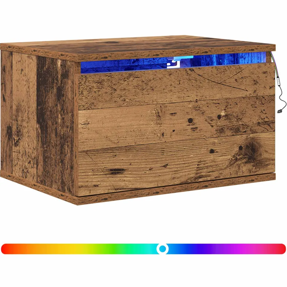 vidaXL Wandkastje 2 st Oudhout 50 x 36 x 30 cm Bewerkt hout bruin, foto 3
