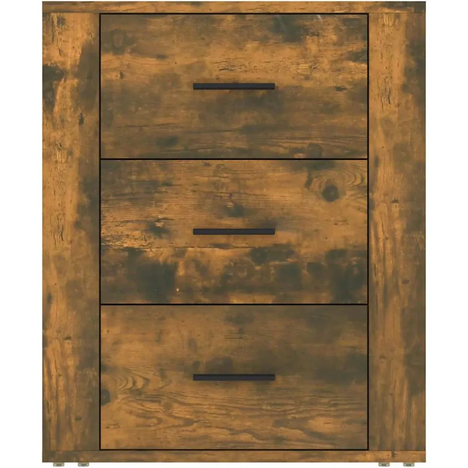vidaXL Nachtkastje 50x36x60 cm bewerkt hout gerookt eikenkleurig, foto 3