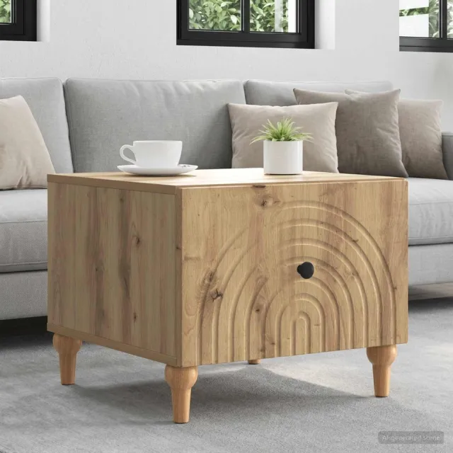 vidaXL Salontafel Artisanaal eiken 49 x 50 x 40 cm Bewerkt hout Bruin