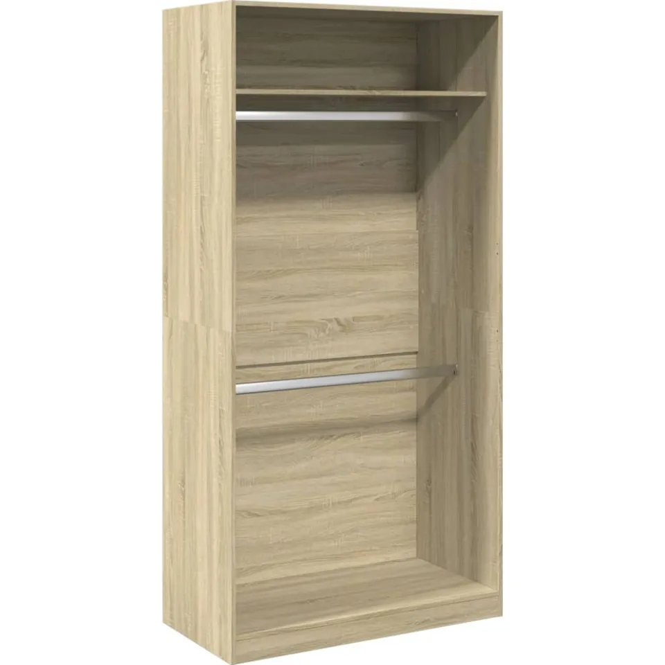 vidaXL Kledingkast 100x50x200 cm bewerkt hout sonoma eikenkleurig, foto 3