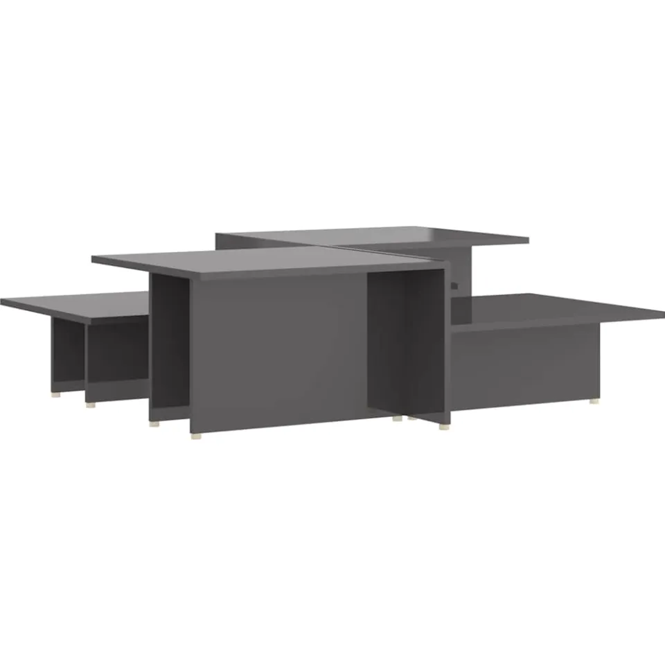 vidaXL Salontafels 2 st 111,5x50x33 cm bewerkt hout hoogglans grijs, foto 4