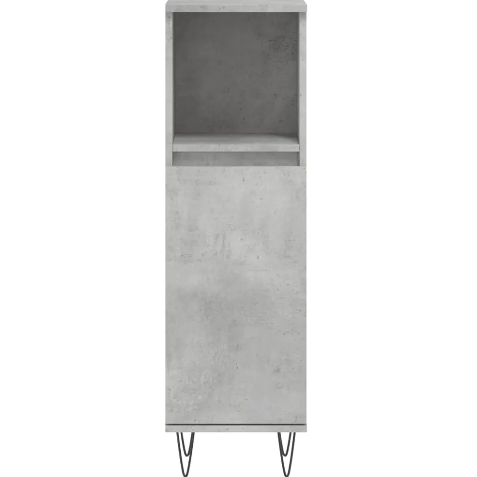 vidaXL Badkamerkast 30x30x100 cm bewerkt hout betongrijs