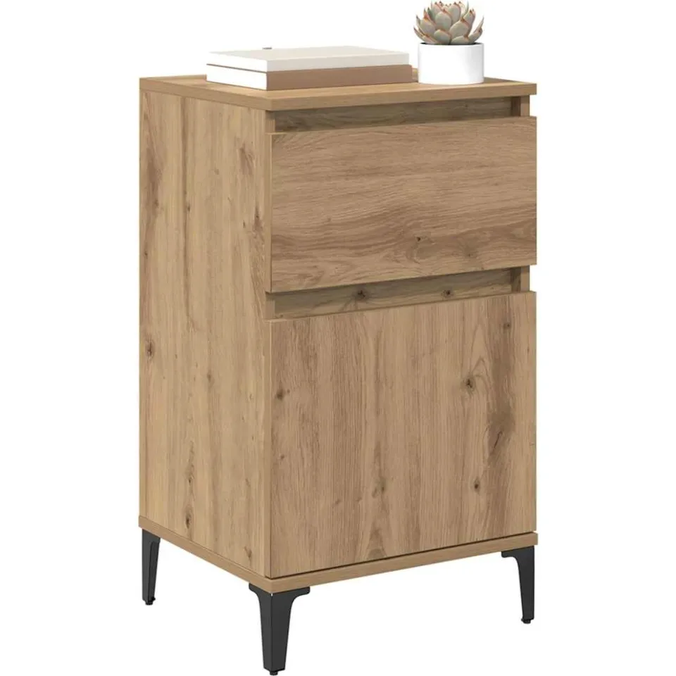 vidaXL Nachtkastje Artisan Eiken 40 x 35 x 70 cm Bewerkt hout Bruin