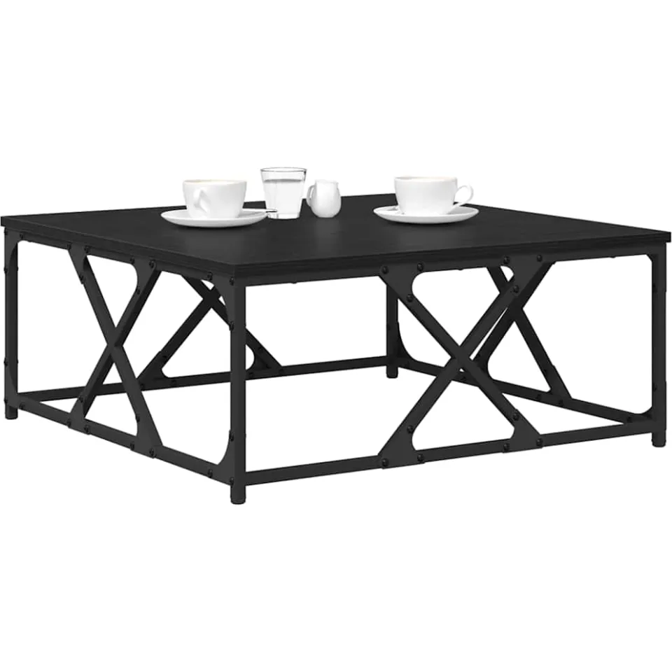 vidaXL Salontafel Zwart Eiken 70 x 70 x 30 cm Bewerkt hout