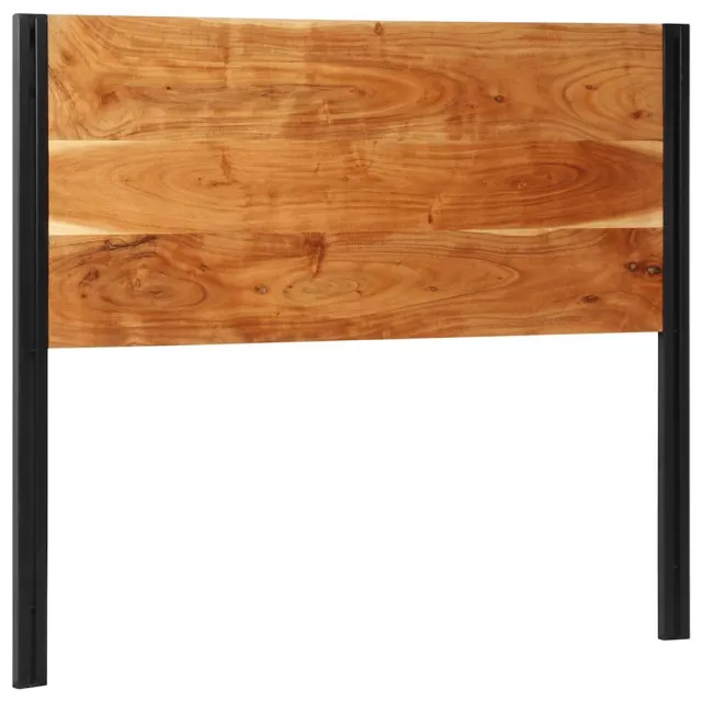 vidaXL Hoofdeinde 120 cm massief hout acacia en ijzer Bruin