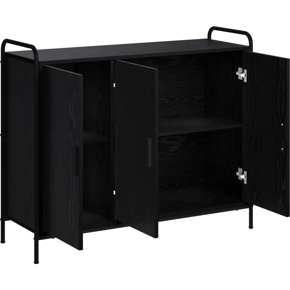 vidaXL Dressoir Zwart eiken 97 x 33 x 81 cm Bewerkt hout