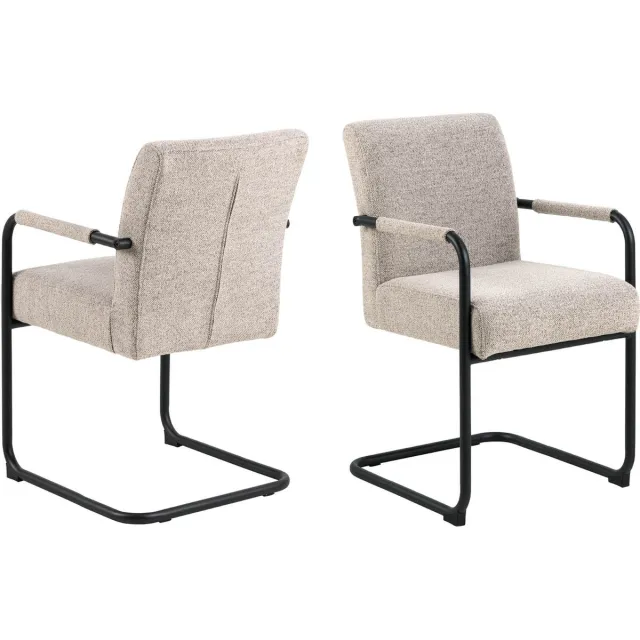 Giga Living Eetkamerstoel Boris Met Armleuning Beige - Giga Living - Set van 2