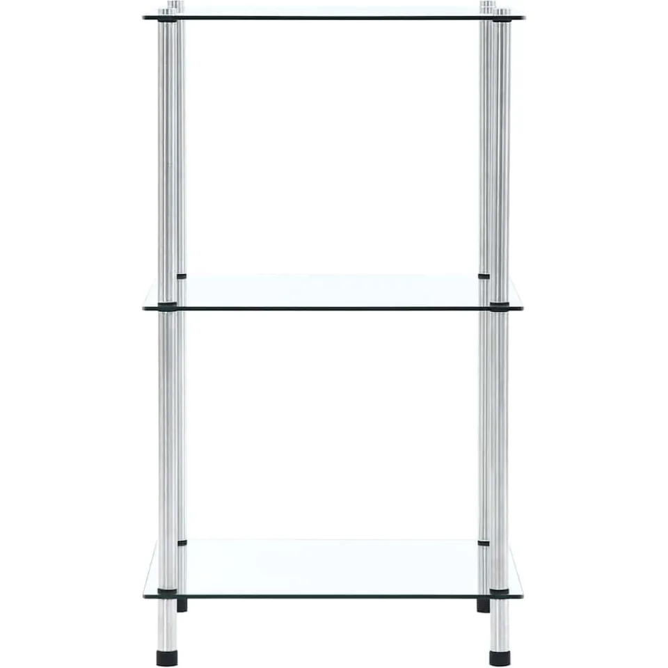 vidaXL Kastje 3-laags 40x40x67 cm gehard glas transparant transparent, foto 2