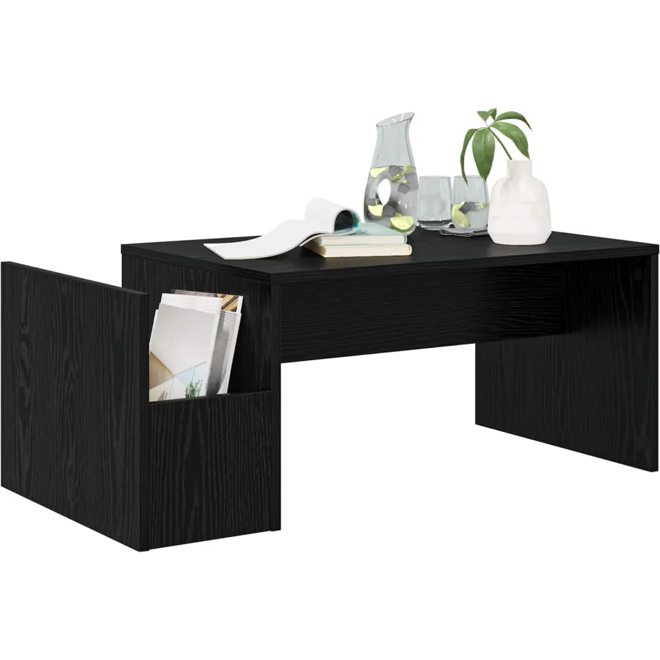 vidaXL Salontafel Zwart Eiken 90 x 45 x 35 cm Bewerkt hout